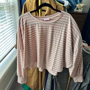 Pink lily oversized long sleeve top sz 2XL